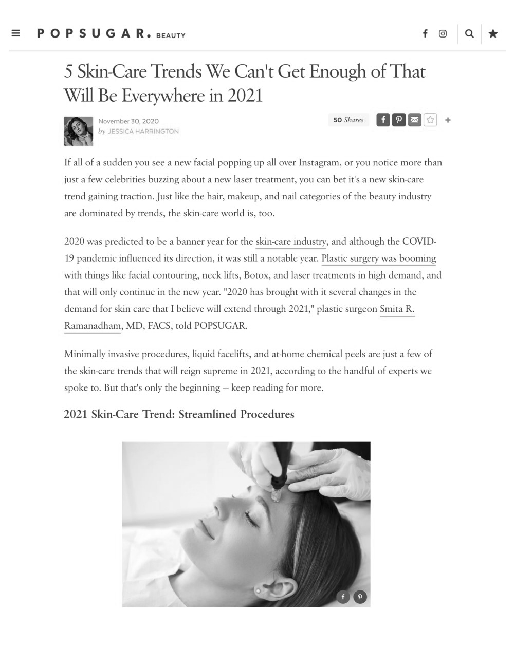 POPSUGAR featured The Pro-Aging Playbook by Dr. Paul Jarrod Frank of PFrankMD
