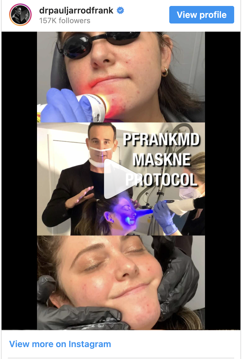 Maskne Protocol treatment video by Dr. Paul Jarrod Frank of PFRANKMD in New York City, NY